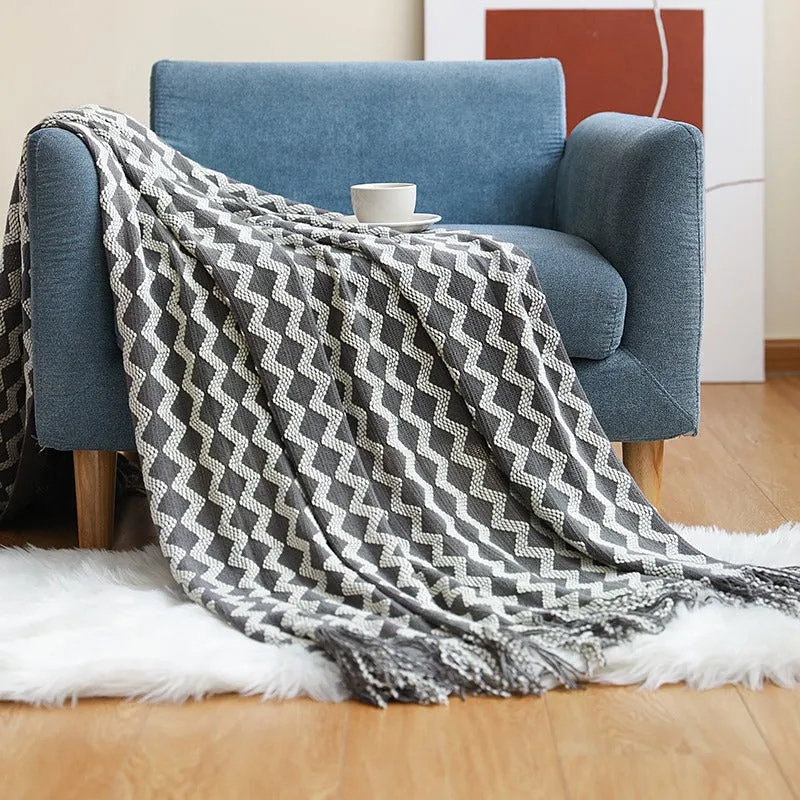 Multifunctional Knitted Nordic Style Decoration Sofa Blanket