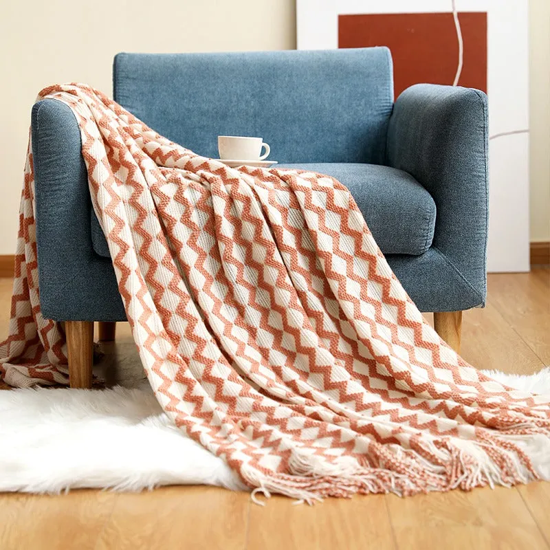 Multifunctional Knitted Nordic Style Decoration Sofa Blanket