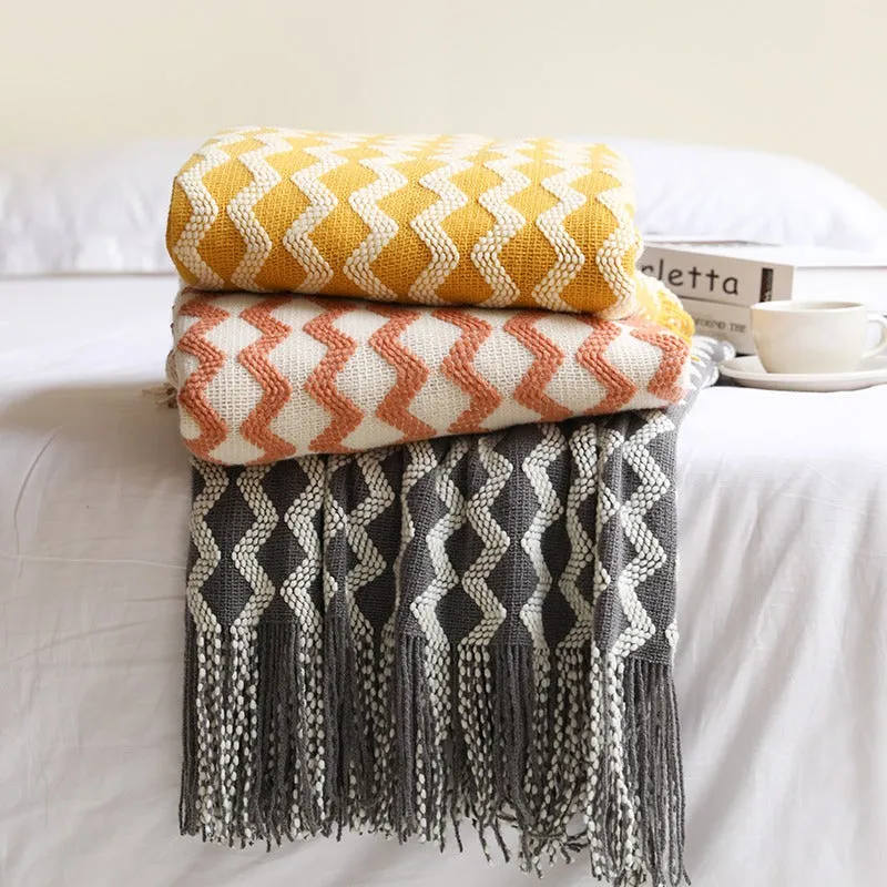 Multifunctional Knitted Nordic Style Decoration Sofa Blanket