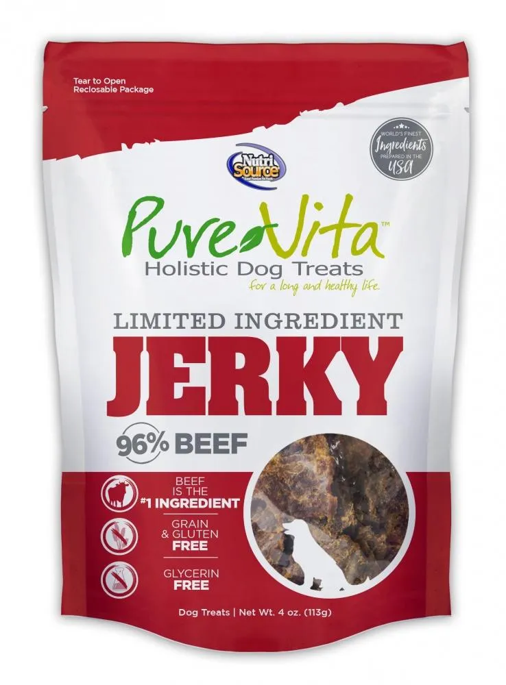 NutriSource® PureVita™ Limited Ingredient 96% Beef Jerky Holistic Dog Treats