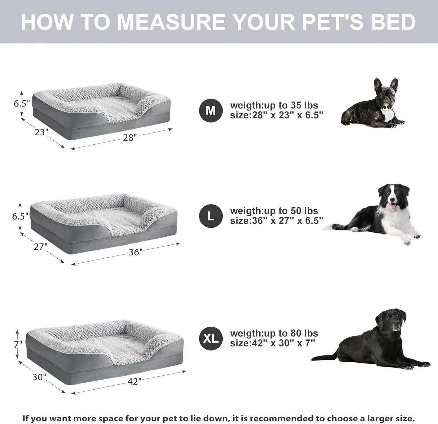 Orthopedic Dog Bed for Medium Dogs, Egg Crate Foam Bed for Medium Dogs, Equipped with Removable Waterproof Pillow Cover and Anti-Slip Bottom, Pet Bed