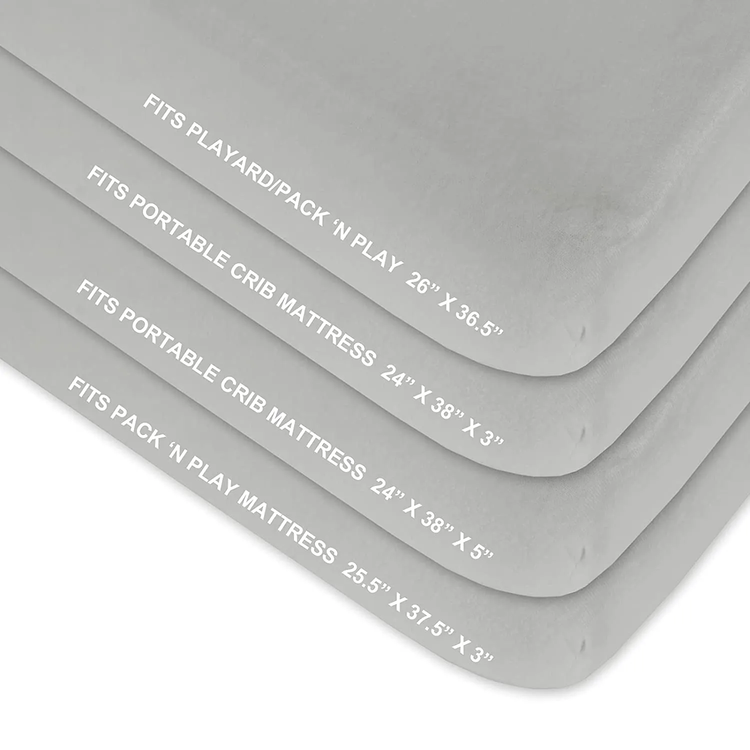 Pack n Play Sheet | Mini Crib Sheet - 2 Pack, 100% Organic Cotton, Fits Graco Pack and Play, Grey & Navy