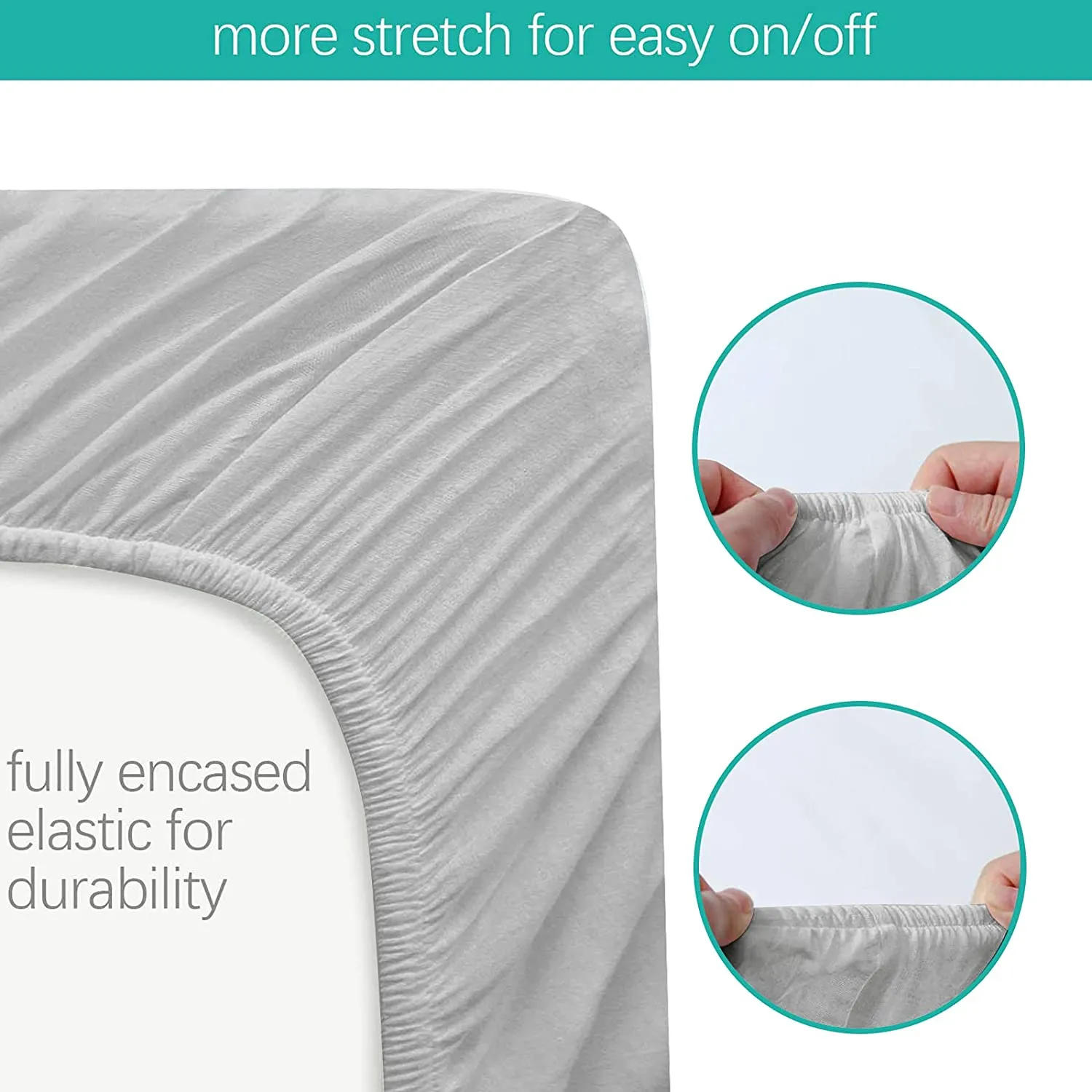 Pack n Play Sheet | Mini Crib Sheet - 2 Pack, 100% Organic Cotton, Fits Graco Pack and Play, Grey & Navy