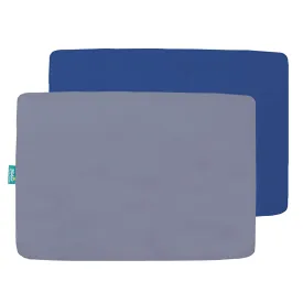 Pack n Play Sheet | Mini Crib Sheet - 2 Pack, Ultra Soft Microfiber, Fits Graco Pack and Play, Navy & Grey, Preshrunk