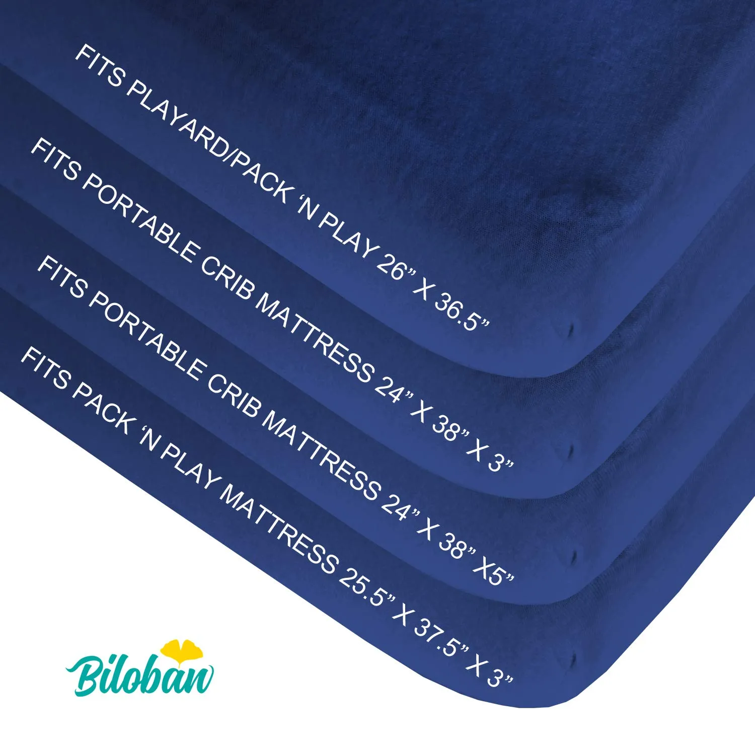 Pack n Play Sheet | Mini Crib Sheet - 2 Pack, Ultra Soft Microfiber, Fits Graco Pack and Play, Navy & Grey, Preshrunk
