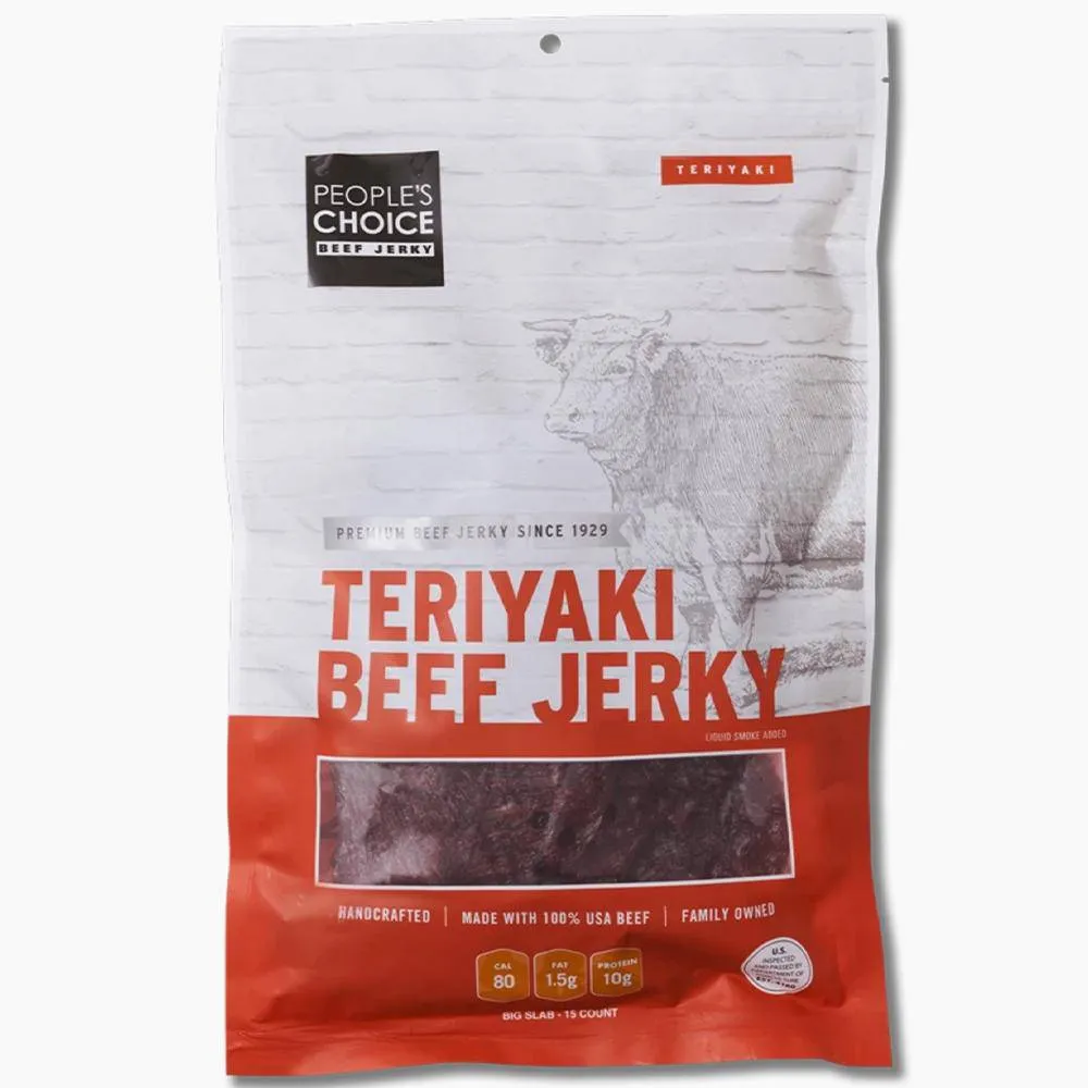 People's Choice Beef Jerky Teriyaki Slabs 15 Count