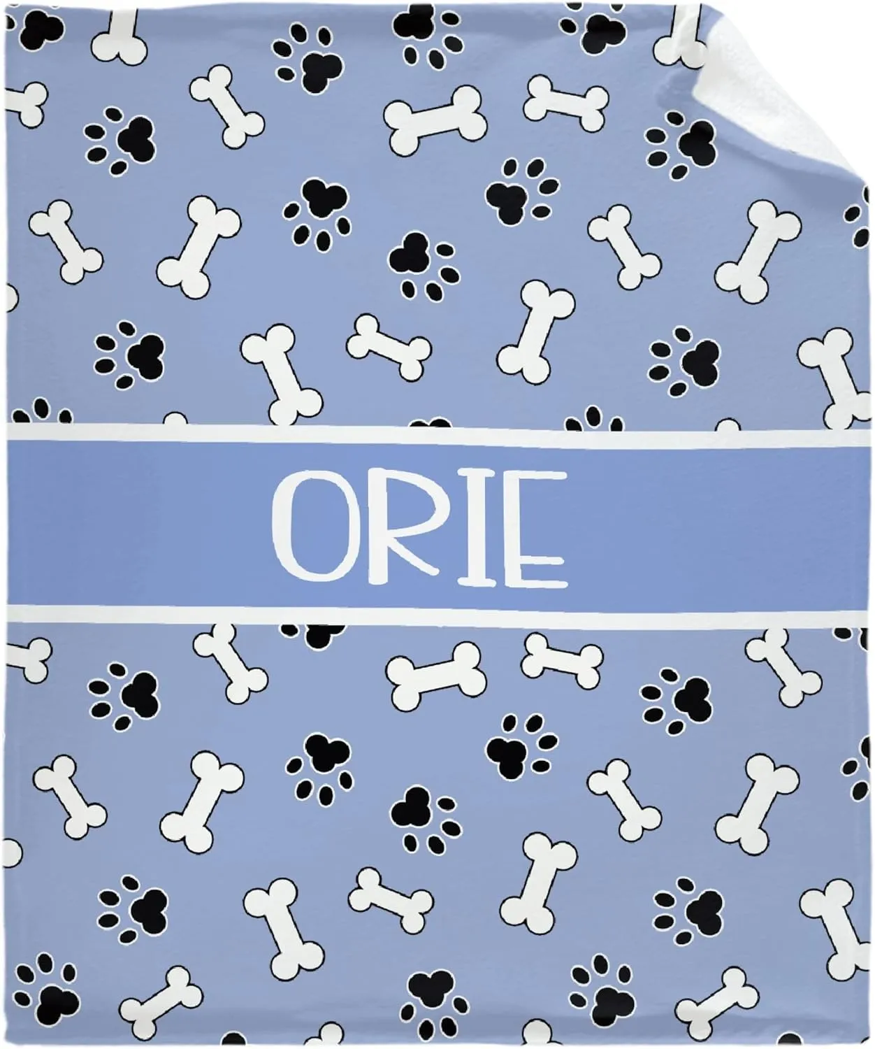Personalized Photo Throw Blanket - Personalized Dog Blanket Paws Name and Bones for Kids/Adults/Family, Birthday Christmas Souvenir Gift 30"x40" for Toddlers Pets