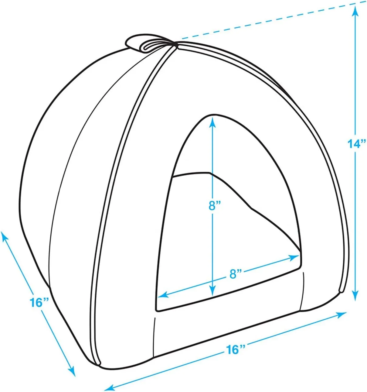 Pet Tent-Soft Bed for Dog and Cat by Best Pet Supplies - Brown Linen, 16" x 16" x H:14"