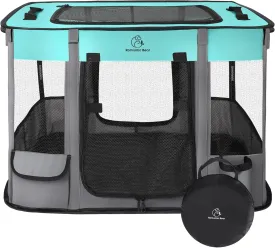 ROMANTIC BEAR Foldable Dog Cat Playpens,Portable Exercise Kennel Tent,Indoor Outdoor Travel Camping Use for Puppy Cats Kittens Rabbit Small Animals with Carrying Case