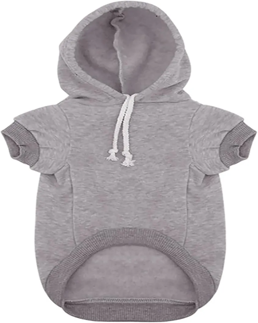 Security Dog Hoodies Dog Clothes Apparel Winter Sweatshirt Warm Sweater Cotton Puppy Small Dog Hoodie for Small Dog Medium Large Dog Cat (Grey, XS)