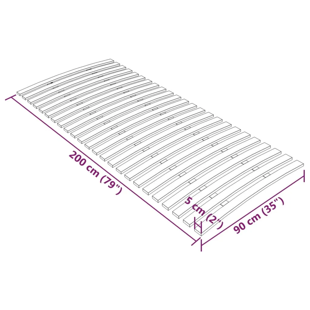 Slatted Bed Base with 24 Slats 90x200 cm