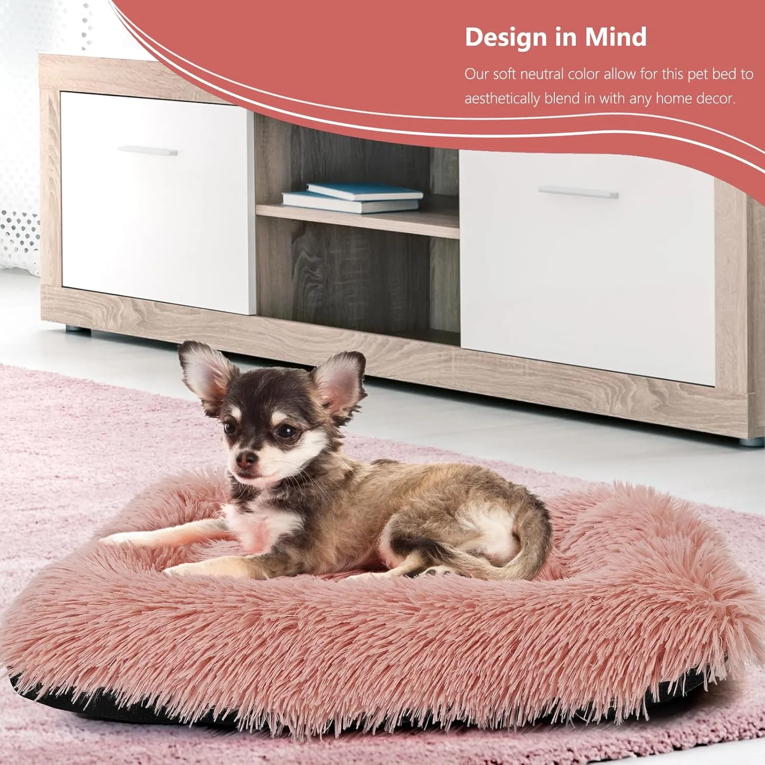 Small Dog Bed for Crate Pink Crate Pad, Washable Dog Crate Beds for Extra Small Dogs CatsPuppy Bed Pillow Plush Kennel Pad 22 inch