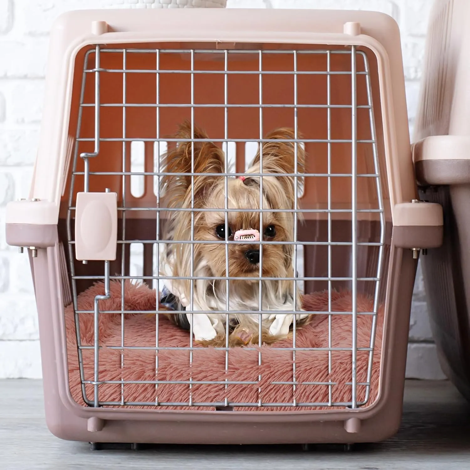 Small Dog Bed for Crate Pink Crate Pad, Washable Dog Crate Beds for Extra Small Dogs CatsPuppy Bed Pillow Plush Kennel Pad 22 inch