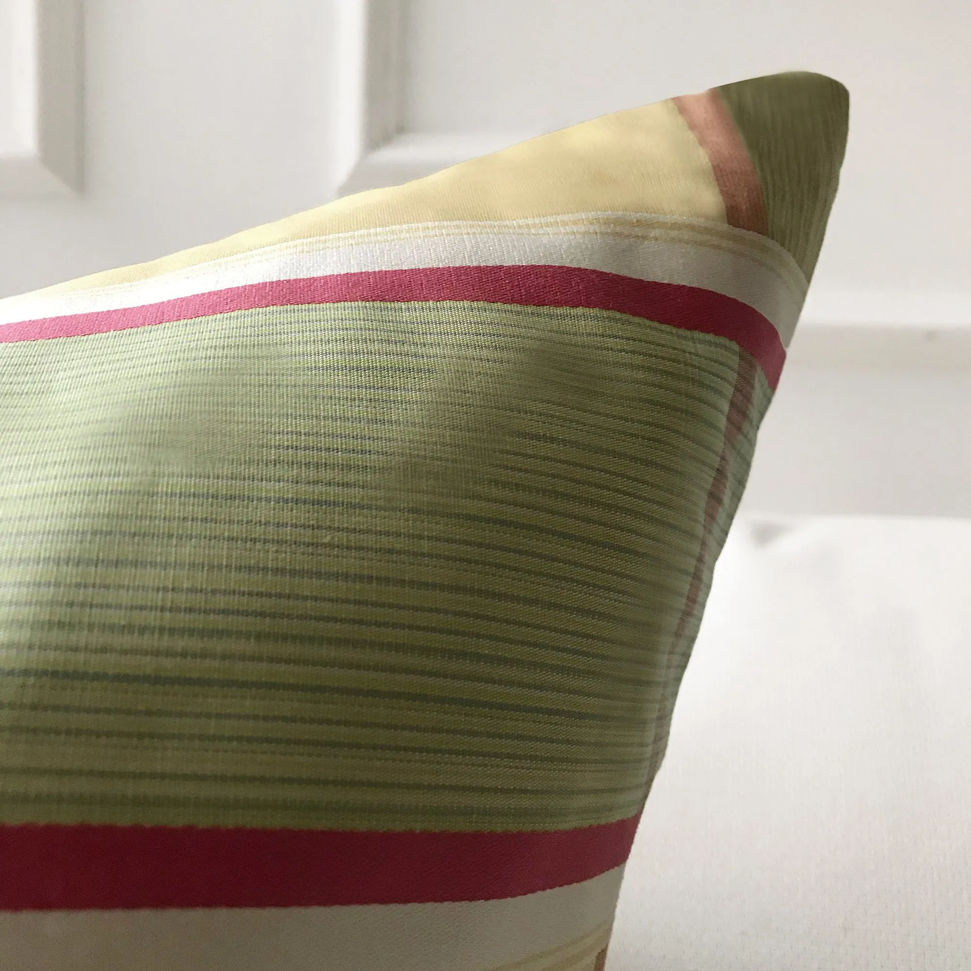Springtime Plaid Throw Pillow Cover 27x27