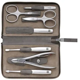 Twinox Eight-Piece Manicure Tool Set with Zipper Case - Taupe