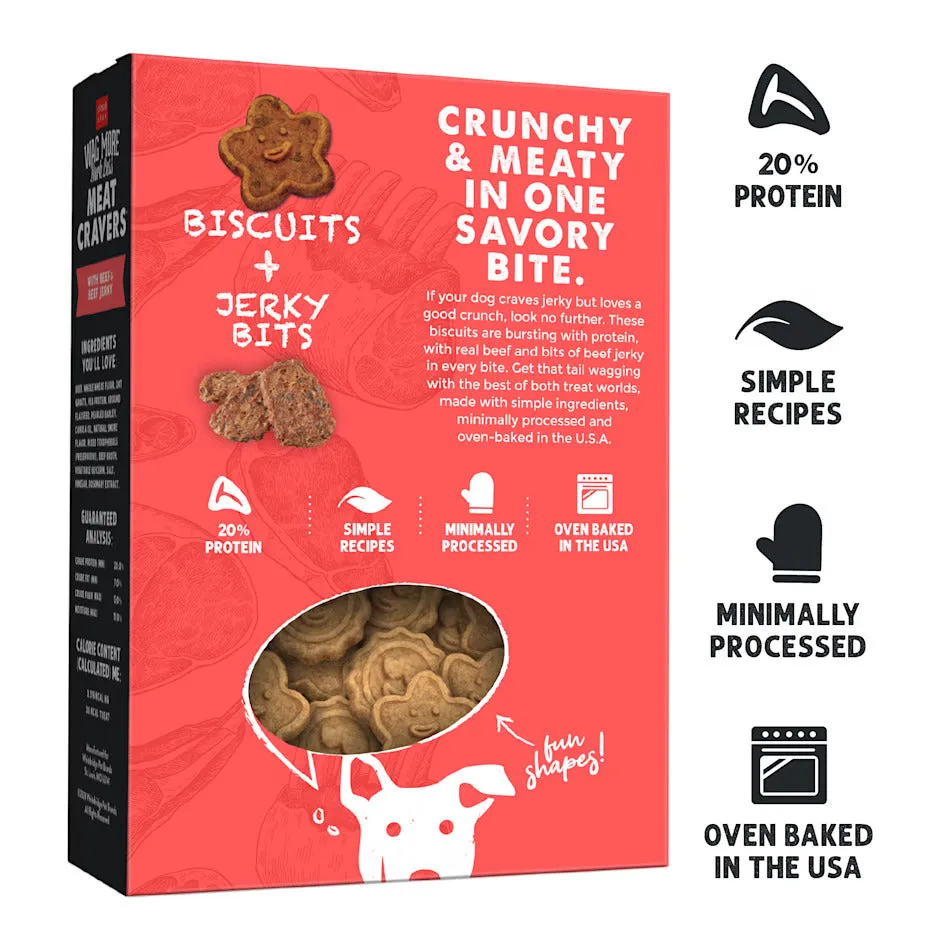 Wag More Bark Less Meat Cravers Dog Biscuits (Beef & Beef Jerky) - 12oz