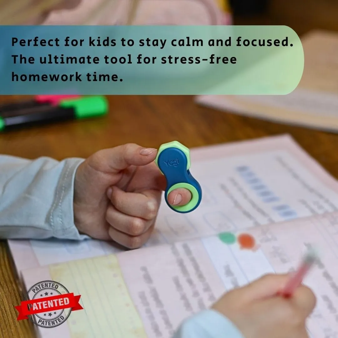 Yogi Fidget Toy, Patented Fidget Spinners for Kids, Teens and Adults, School Fidget Toys for Kids 8-12, Spinning Toys for Autism, Anxiety, ADHD Toy, Five Ring Sizes, Easy to Use Sensory - Ocean