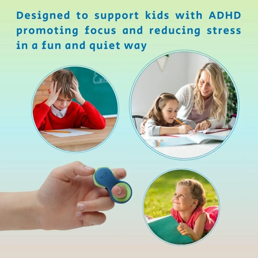 Yogi Fidget Toy, Patented Fidget Spinners for Kids, Teens and Adults, School Fidget Toys for Kids 8-12, Spinning Toys for Autism, Anxiety, ADHD Toy, Five Ring Sizes, Easy to Use Sensory - Ocean
