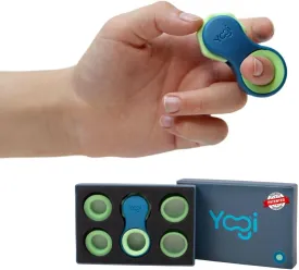 Yogi Fidget Toy, Patented Fidget Spinners for Kids, Teens and Adults, School Fidget Toys for Kids 8-12, Spinning Toys for Autism, Anxiety, ADHD Toy, Five Ring Sizes, Easy to Use Sensory - Ocean